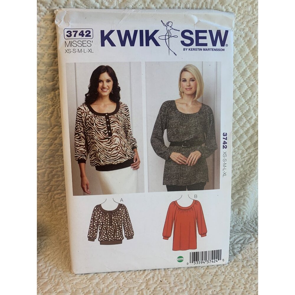 Kwik Sew Misses Shirt Sewing Pattern Size XS S M L XL 3742 - uncut